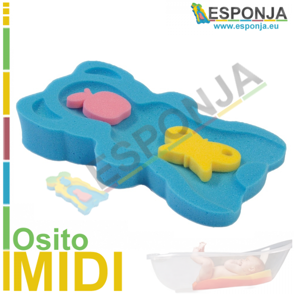 Esponja de Baño “AZUL” para Bebes tipo osito liso – Modelo MIDI –